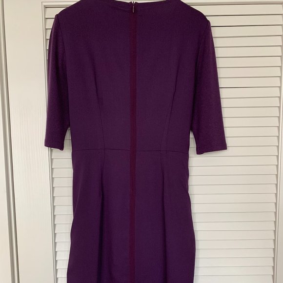 Sportmax dress by Max Mara, eggplant, short sleeve, stretch fit, size L - Picture 4 of 10